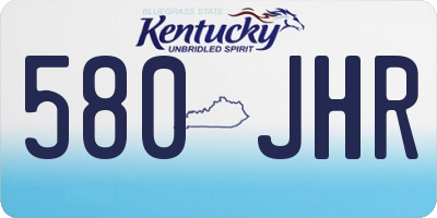 KY license plate 580JHR