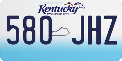 KY license plate 580JHZ