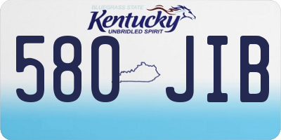 KY license plate 580JIB