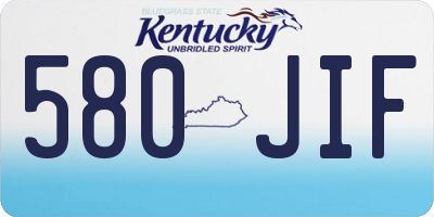 KY license plate 580JIF