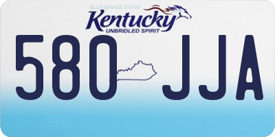 KY license plate 580JJA