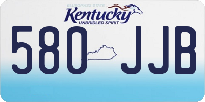 KY license plate 580JJB