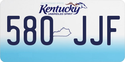KY license plate 580JJF