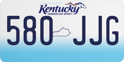 KY license plate 580JJG