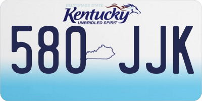 KY license plate 580JJK