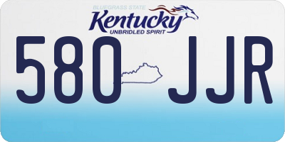 KY license plate 580JJR