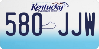 KY license plate 580JJW