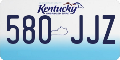 KY license plate 580JJZ