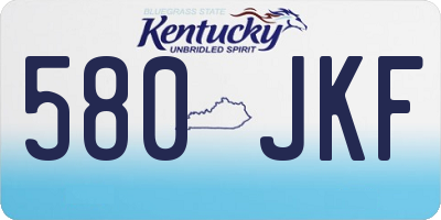 KY license plate 580JKF