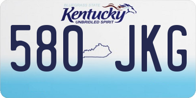 KY license plate 580JKG