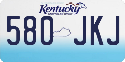 KY license plate 580JKJ