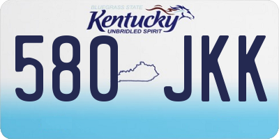 KY license plate 580JKK