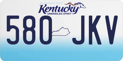KY license plate 580JKV