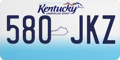 KY license plate 580JKZ