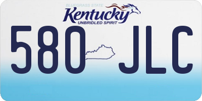 KY license plate 580JLC