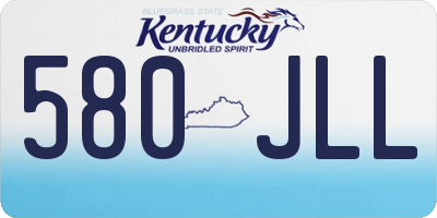 KY license plate 580JLL