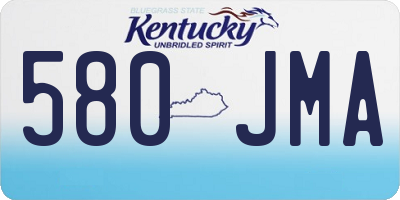 KY license plate 580JMA