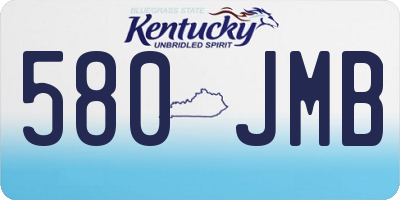 KY license plate 580JMB