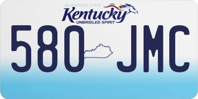 KY license plate 580JMC