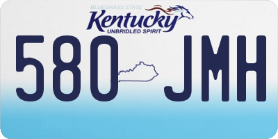 KY license plate 580JMH