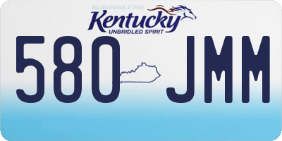 KY license plate 580JMM
