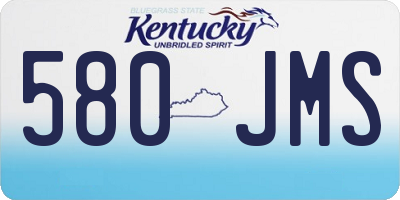 KY license plate 580JMS
