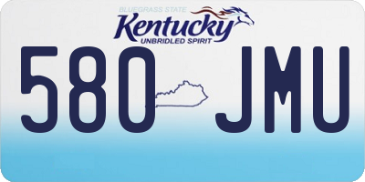 KY license plate 580JMU