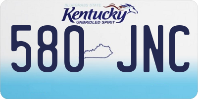 KY license plate 580JNC