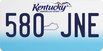 KY license plate 580JNE