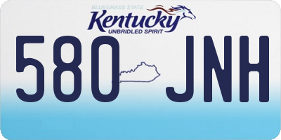 KY license plate 580JNH