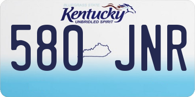 KY license plate 580JNR