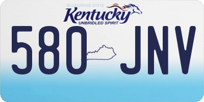 KY license plate 580JNV