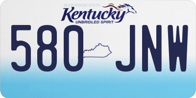 KY license plate 580JNW