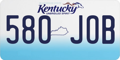 KY license plate 580JOB
