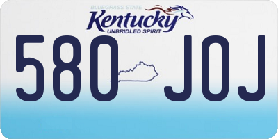 KY license plate 580JOJ