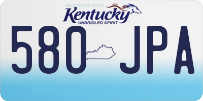 KY license plate 580JPA