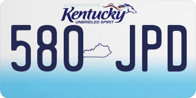 KY license plate 580JPD