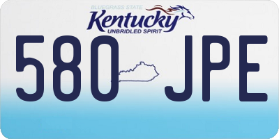 KY license plate 580JPE