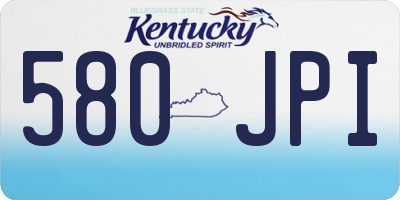 KY license plate 580JPI