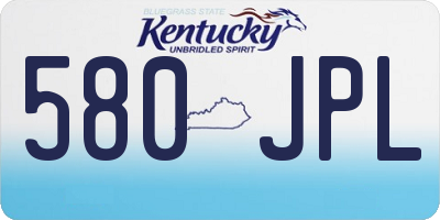 KY license plate 580JPL