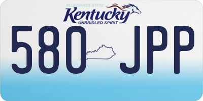 KY license plate 580JPP