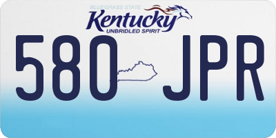 KY license plate 580JPR