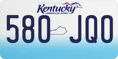 KY license plate 580JQO