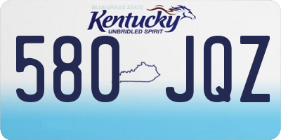 KY license plate 580JQZ