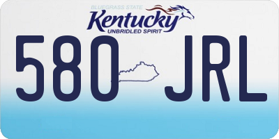 KY license plate 580JRL