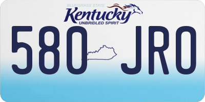 KY license plate 580JRO
