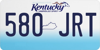 KY license plate 580JRT
