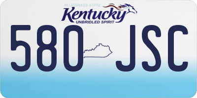 KY license plate 580JSC