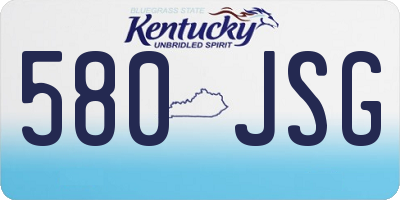 KY license plate 580JSG