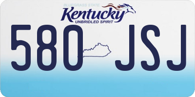 KY license plate 580JSJ